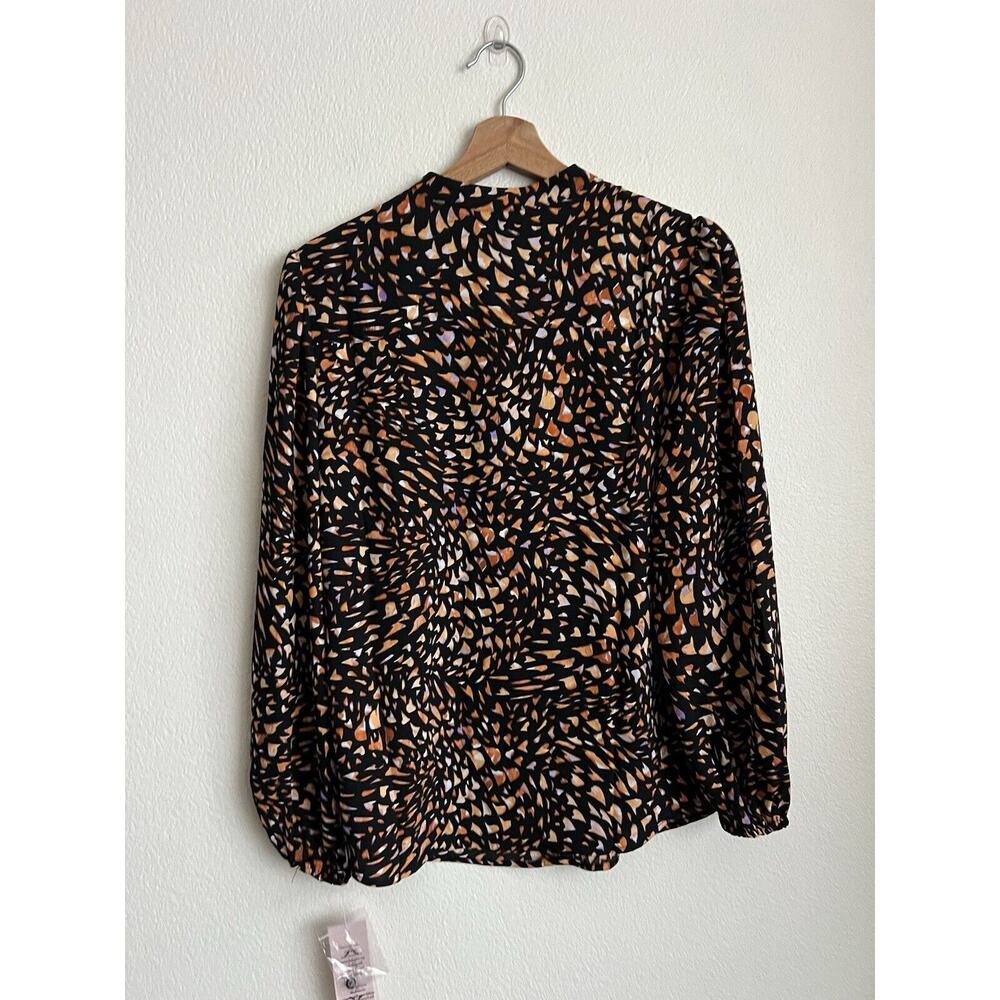 NWT Nanette Lepore Womens 1/2 Button Blouse Top Multicolor Print Size Small - Picture 3 of 9